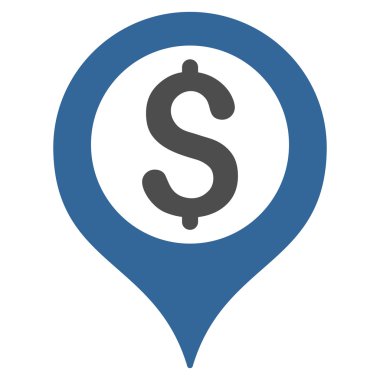 Banka harita işaretleyici düz vektör simgesi