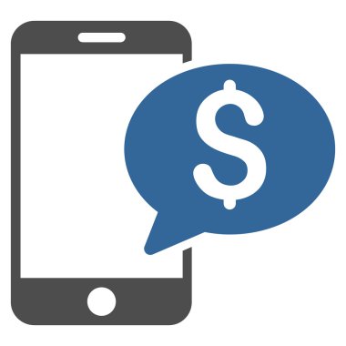 Mobil Para Mesajı Düz Vektör Simgesi