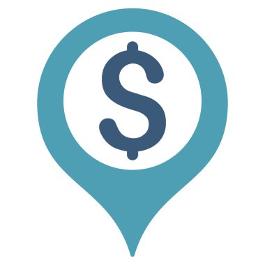 Banka harita işaretleyici düz vektör simgesi