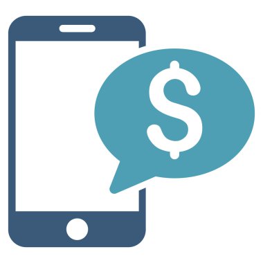 Mobil Para Mesajı Düz Vektör Simgesi