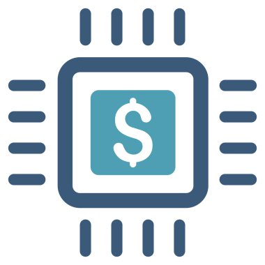 İşlemci Fiyatı Düz Vektör Simgesi