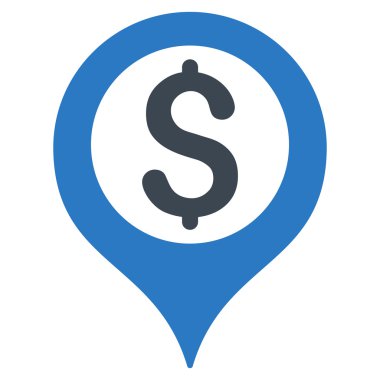 Banka harita işaretleyici düz vektör simgesi