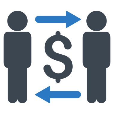 Para Değiştiriciler Düz Vektör Simgesi