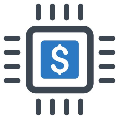 İşlemci Fiyatı Düz Vektör Simgesi