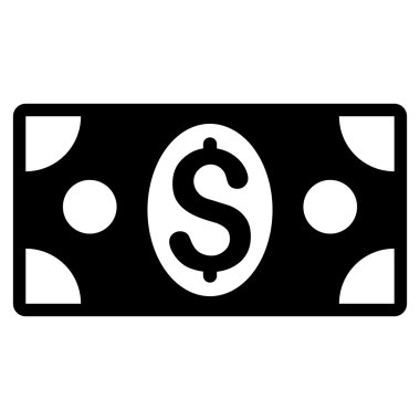 Doları banknot düz vektör simgesi