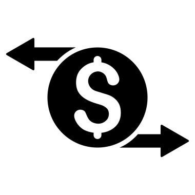 Para Döviz düz vektör simgesi