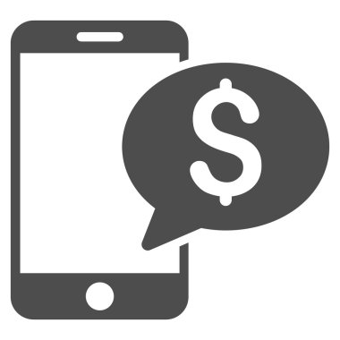 Mobil Para Mesajı Düz Vektör Simgesi