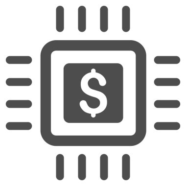 İşlemci Fiyatı Düz Vektör Simgesi