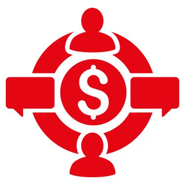 Finansal Sosyal Ağ Düz Vektör Simgesi
