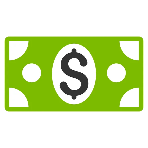 Dolar z płaskim banknot wektor ikona — Wektor stockowy