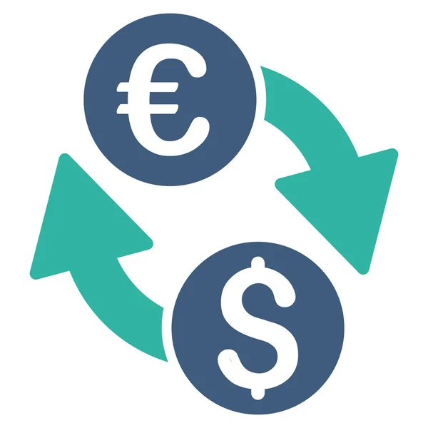 Euro Money Exchange Flat Vector Icône — Image vectorielle