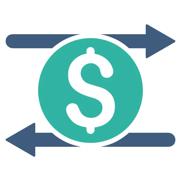 Câmbio de dinheiro Flat Vector Icon — Vetor de Stock