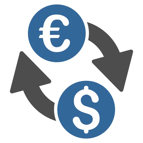 Euro-ícone liso do vetor da troca de dinheiro — Vetor de Stock