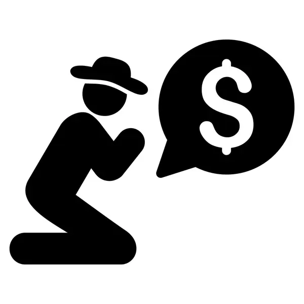 Pray For Money Flat Vector Icon — Stock Vector