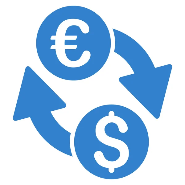 Euro Money Exchange Flat Vector Icône — Image vectorielle