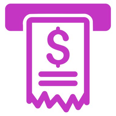 Çek ödeme düz vektör simgesi