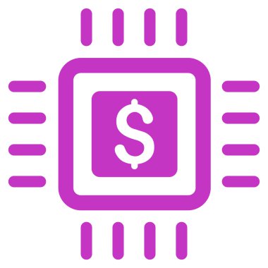 İşlemci Fiyatı Düz Vektör Simgesi