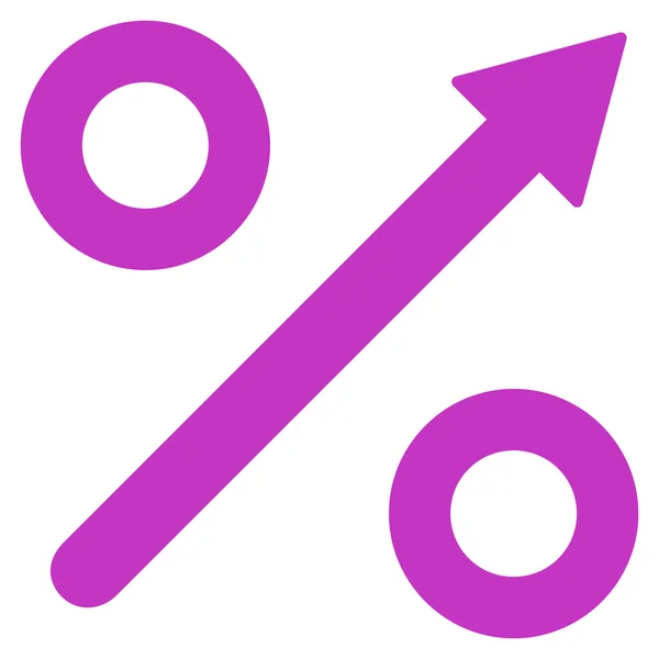 Groeiend percentage plat vector pictogram — Stockvector