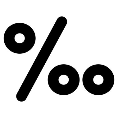 Permille kontur vektör simgesi