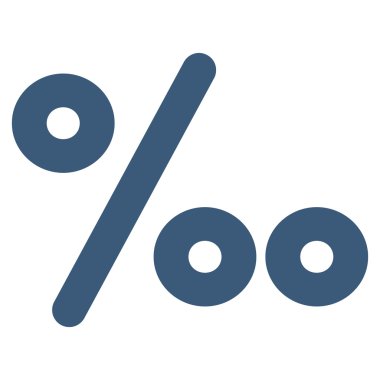 Permille kontur vektör simgesi