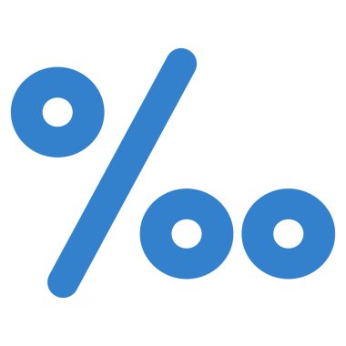 Permille kontur vektör simgesi