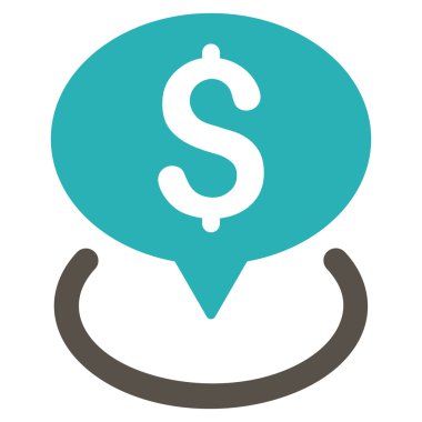 Banka yer düz glif simgesi