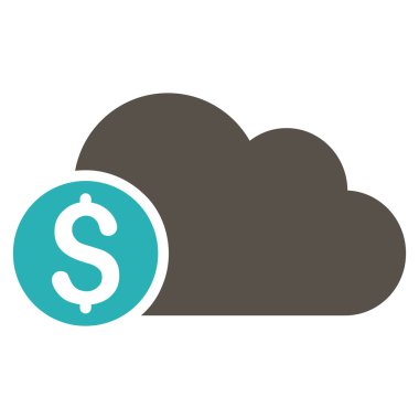 Bulut düz glif simgesi bankacılık