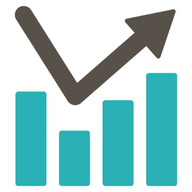 Çubuk grafik eğilim düz glif simgesi