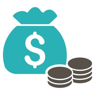 Para çantası düz glif simgesi