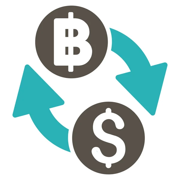 Dollar Baht Exchange Flat Glyph Icon — Stock Photo, Image