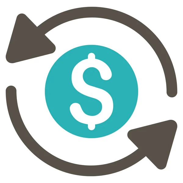 Money Turnover Flat Glyph Icon — Stock Photo, Image