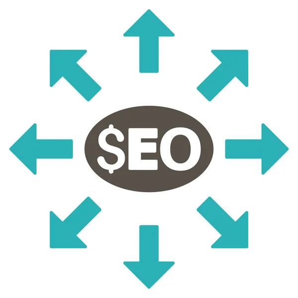 SEO Distribution platt Glyph ikonen — Stockfoto