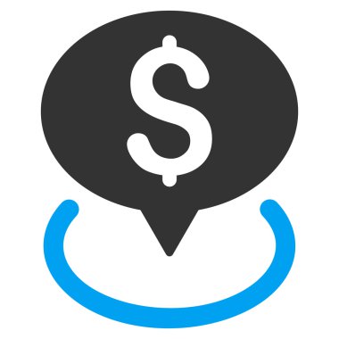 Banka yer düz vektör simgesi