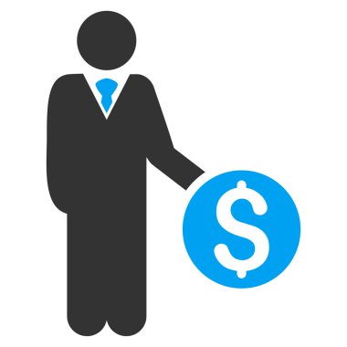 Bankacı düz vektör simgesi