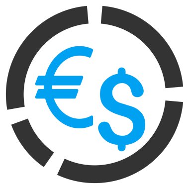 Para birimi diyagramı düz vektör simgesi