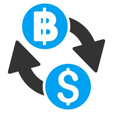 Doları Baht Exchange düz vektör simgesi