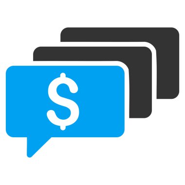 Para iletileri düz vektör simgesi