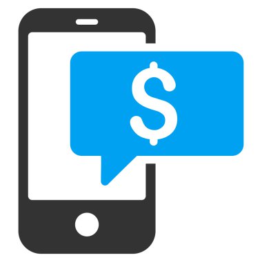 Para telefon Sms düz vektör simgesi