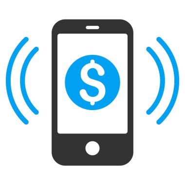 Ödeme telefon yüzük düz vektör simgesi