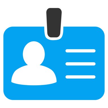 Kişi rozet düz vektör simgesi