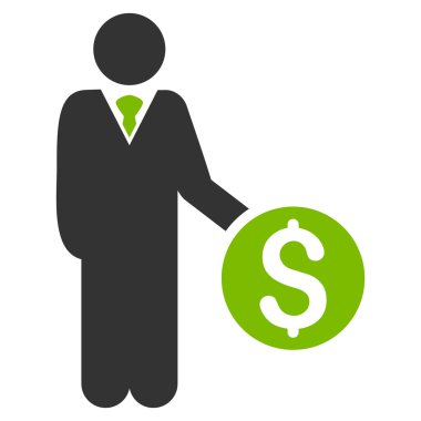 Bankacı düz vektör simgesi