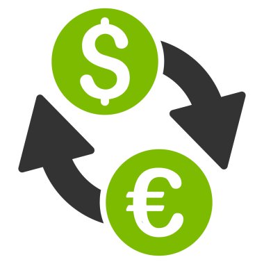 Euro dolar Satım düz vektör simgesi