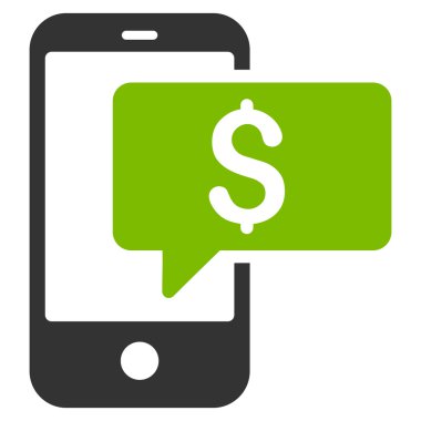 Para telefon Sms düz vektör simgesi