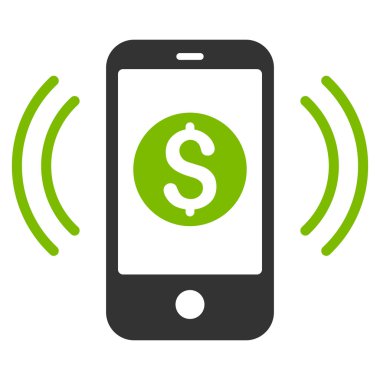 Ödeme telefon yüzük düz vektör simgesi