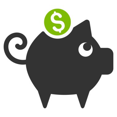 Piggy Bank Düz Vektör Simgesi