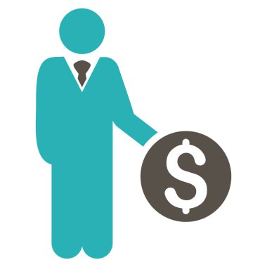 Bankacı düz vektör simgesi