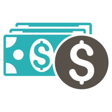 Doları nakit düz vektör simgesi