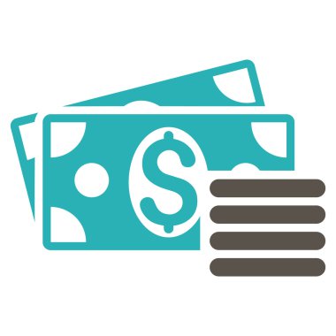 Doları nakit düz vektör simgesi