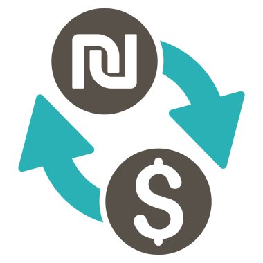 Doları şekel Exchange düz vektör simgesi