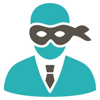 Maskeli hırsız düz vektör simgesi